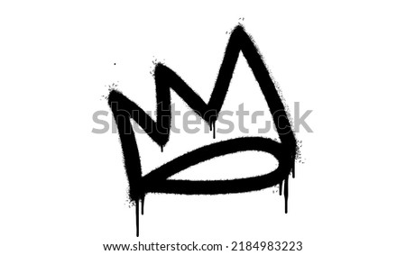 graffiti spray crown icon isolated on white background. vector illustration.