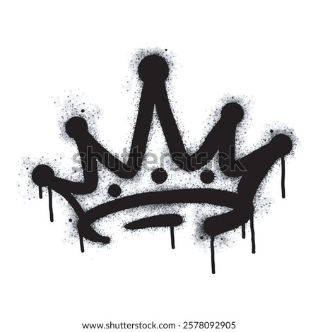 graffiti spray crown icon isolated on white background. vector illustration.