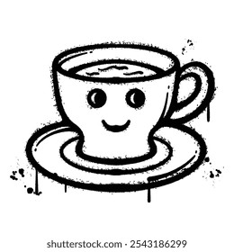 Graffiti Spray cup a coffee isolated on white background