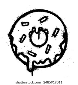 Graffiti spray donuts isolated on white background