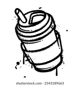 Botella de la bebida del espray del graffiti aislada en el fondo blanco