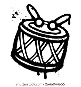 Graffiti Spray drum on isolated white background