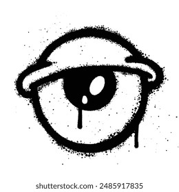 Graffiti spray eye isolated on white background