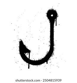 Graffiti spray fishing isolated on white background