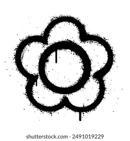 Graffiti spray Flower isolated on white background