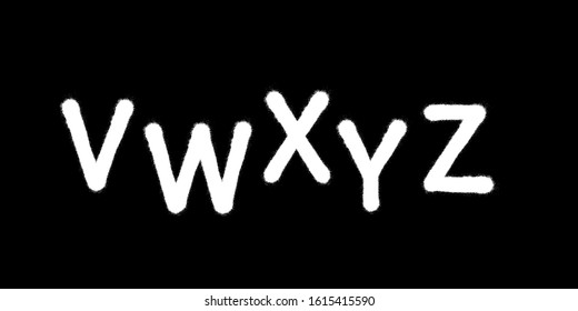 Graffiti spray font alphabet. Part 5. Vector illustration