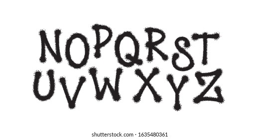 Graffiti Spray Font Alphabet. Part 2. Vector Illustration