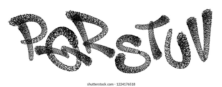 Graffiti spray font alphabet. Spider font. Vector illustration Eps 10