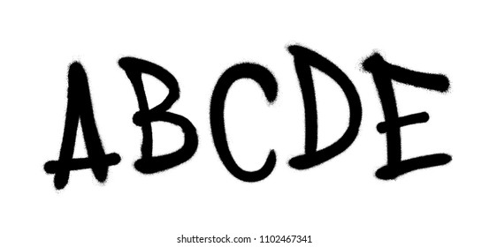 Graffiti spray font alphabet. Vector illustration