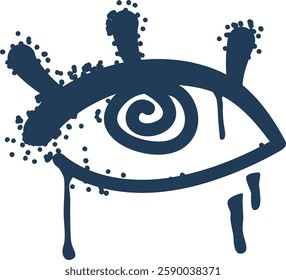 Graffiti spray futuristic eye vector illustration