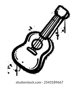 Graffiti Spray guitar isolated on white background