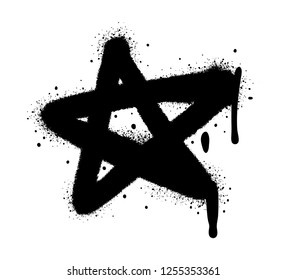 Graffiti spray leaking star isolated on white background. Street style. 
