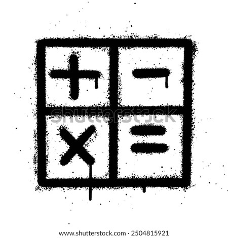 Graffiti spray math isolated on white background