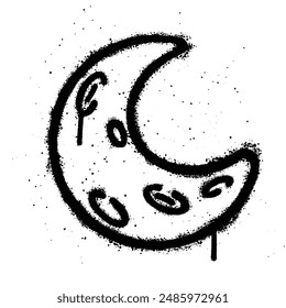 Graffiti spray Moon isolated on white background