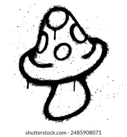 Graffiti spray mushroom isolated on white background