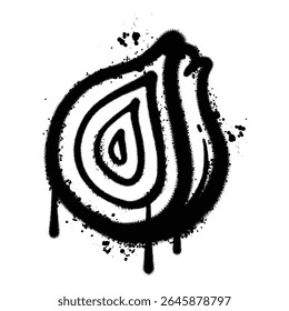 Graffiti Spray onion on isolated white background
