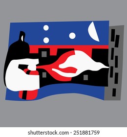 Graffiti, spray paint - abstract vector illustration