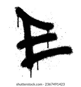Graffiti spray paint Alphabet E Isolated Vector