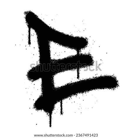 Graffiti spray paint Alphabet E Isolated Vector