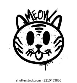 Pintura de graffiti Gato Vector aislado