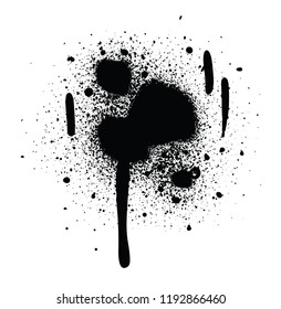Graffiti spray paint element isolated on white background. Vector street art textures. 