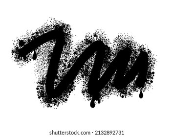 Pintura de graffiti con salpicadura.  Líneas abstractas de color negro