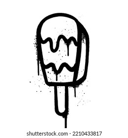 Graffiti spray paint Ice Cream Isolated Vector
