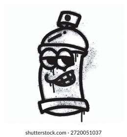 Graffiti spray with spray paint icon isolated on white background.