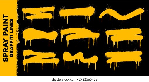 Elemento de línea de pintura en aerosol de graffiti con efecto de goteo y salpicadura. Grunge estilo urbano, forma abstracta conveniente para el fondo, superposición, etiqueta engomada, y diseño de la impresión