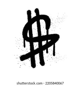 Graffiti Spray Paint Money Sign Isolated Vector Illustration