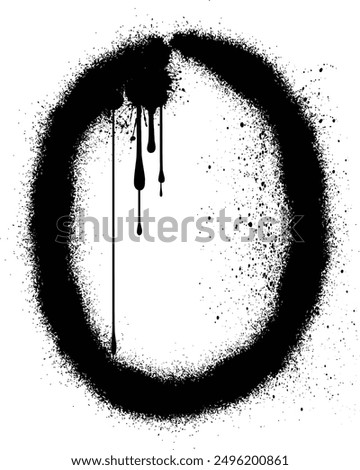 Graffiti spray paint Number Zero Isolated Vector, Spray Painted Graffiti number 0, Vector hand paint number zero. Graffiti spray paint Number zero Isolated Vector, numbers 0 written with a brush.eps8