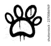 Graffiti spray paint Paw Isolated Vector