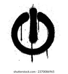 Graffiti spray paint Power Button Isolated Vector