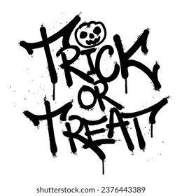 Graffiti spray paint quotes trick or treat Isolated Vector
