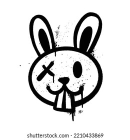 Graffiti spray paint Rabbit Isolated Vector