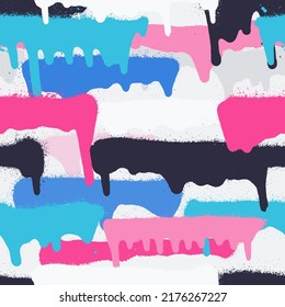Graffiti spray paint seamless pattern. Vector illustration.