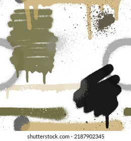 Graffiti spray paint seamless pattern. Vector illustration.