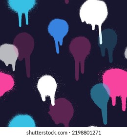 Graffiti spray paint seamless pattern. Vector illustration.