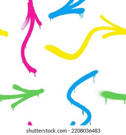 Graffiti spray paint seamless pattern. Vector illustration.