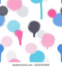 Graffiti spray paint seamless pattern. Vector illustration.