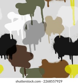 Graffiti spray paint seamless pattern. Vector illustration.