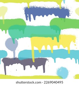 Graffiti spray paint seamless pattern. Vector illustration.