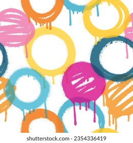 Graffiti spray paint seamless pattern. Vector illustration.