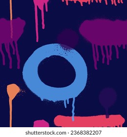 Graffiti spray paint seamless pattern. Vector illustration.