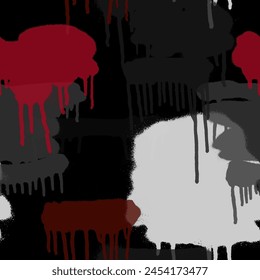 Graffiti spray paint seamless pattern. Vector illustration.