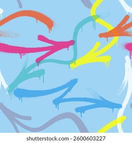 Graffiti spray paint seamless pattern. Vector illustration EPS 10