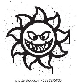 Graffiti-Spray Lächeln lustige Sonnenfigur einzelne Vektorgrafik