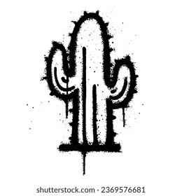 Graffiti spray paint Symbol Cactus Isolated Vector