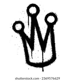 Graffiti spray paint Symbol Crown Isolated Vector