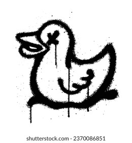 Graffiti spray paint Symbol Duck Isolated Vector